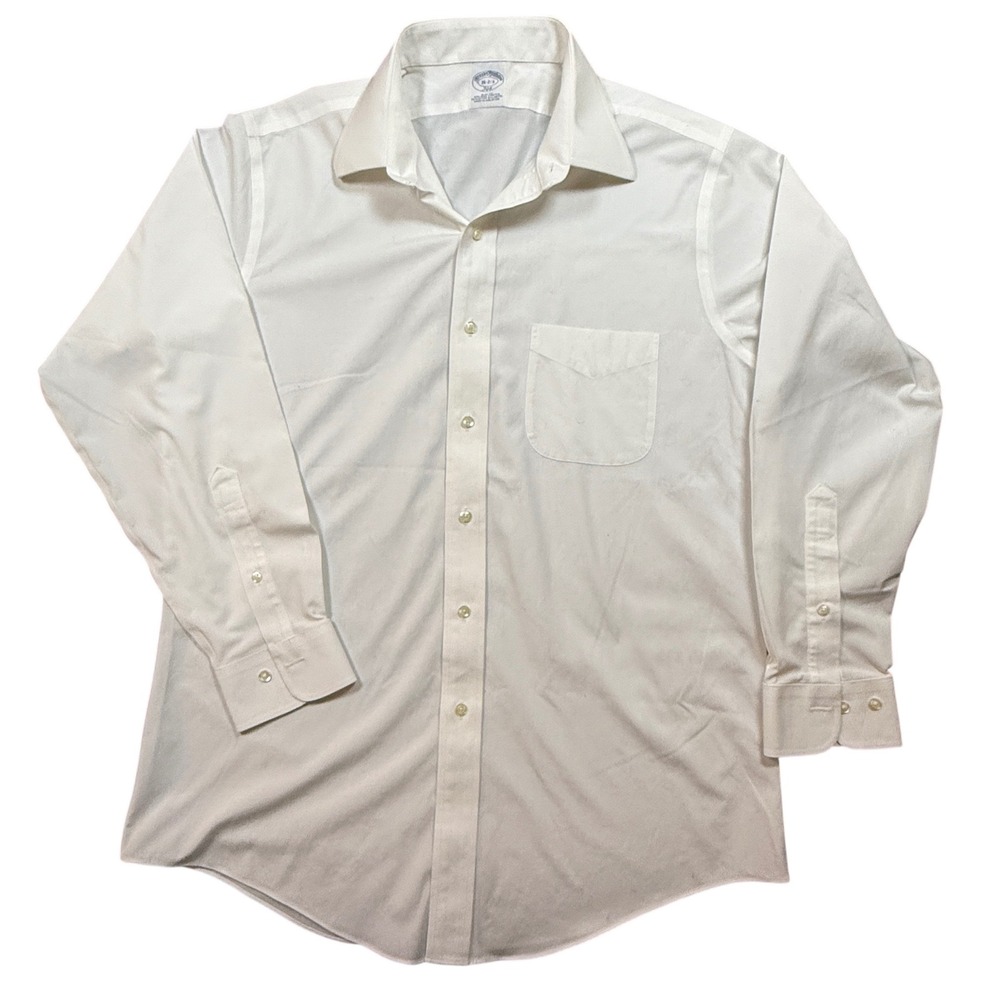 Brooks Brothers Mens Long Sleeve Dress Shirts Pink Stripe + White 16 1/2-2/3 - Picture 3 of 16
